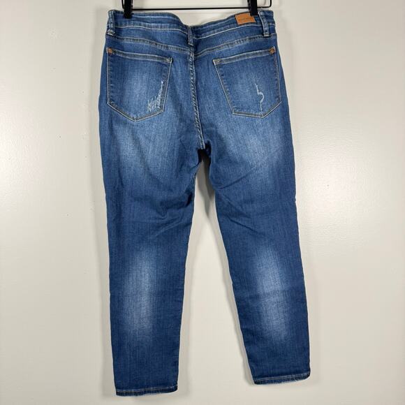 Judy Blue Women's Blue Denim Stretch Mid Rise Cotton Relaxed Fit Jeans Size 31 - Picture 4 of 9